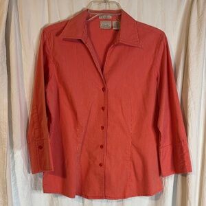 Coral Button-Up Stretch Shirt
